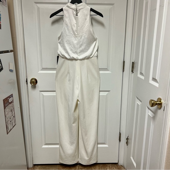 Adrianna Papell Satin Crepe Ivory Jumpsuit - Picture 2 of 16